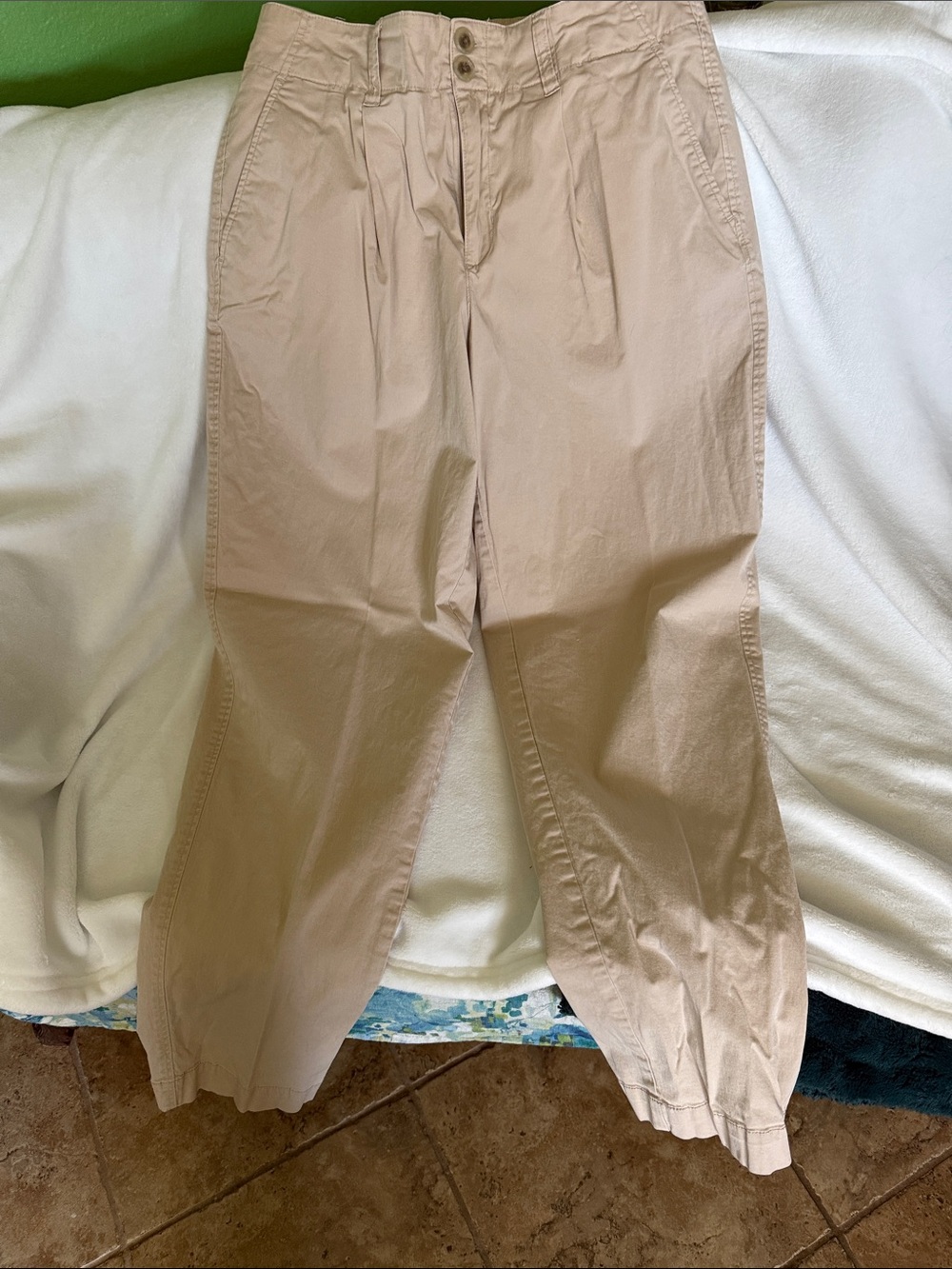 a new day Women's Pleated Cargo-Style Pants - Light Beige
